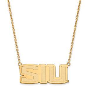 14k Gold Plated Silver Southern Illinois U Large Pendant Necklace
